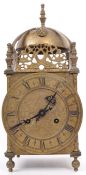 1900S 17TH CENTURY REVIVAL BRASS LANTERN MANTEL CLOCK