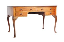 19TH CENTURY QUEEN ANNE REVIVAL MAHOGANY & LEATHER DESK