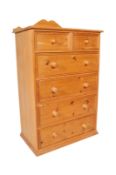 20TH CENTURY COUNTRY PINE PEDESTAL CHEST OF DRAWERS