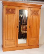 EARLY 20TH CENTURY EDWARDIAN SATIN WALNUT WARDROBE