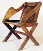 VICTORIAN 19TH CENTURY SOLID OAK GLASTONBURY CHAIR