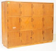 INDUSTRIAL MID CENTURY OFFICE 12 SECTION LOCKER CABINET