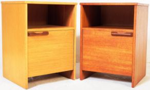 AVALON FURNITURE - MID CENTURY TEAK BEDSIDE CABINETS