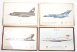 COLLECTION OF FOUR MILITARY AIRCRAFT SQUADRON PRINTS