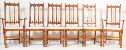 ERCOL FURNITURE - SIX OLD COLONIAL DINING CHAIRS