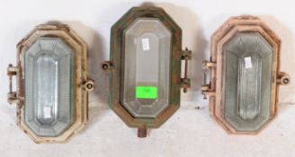 COLLECTION OF INDUSTRUAL PRISMALUX BULKHEAD LAMP LIGHTS