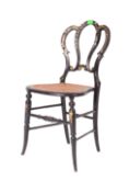 19TH CENTURY GEORGE III EBONISED MOTHER OF PEARL CHAIR