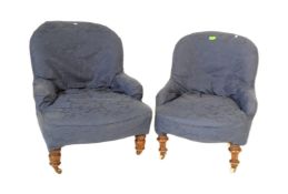 PAIR OF VICTORIAN 19TH CENTURY MAHOGANY ARMCHAIRS