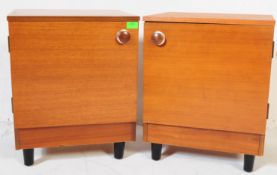 PAIR OF MID CENTURY 1960'S AVALON TEAK BEDSIDE CABINETS