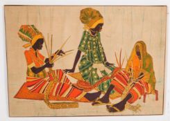 J BIFERAMUNDA - AFRICAN UGANDAN FRAMED BATIK FABRIC