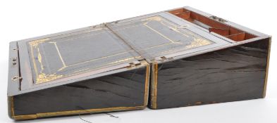 19TH CENTURY BRASS INALID COROMANDEL WRITING SLOPE