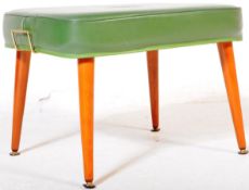 MID CENTURY RETRO 1950'S VINYL UPHOLSTERED FOOTSTOOL