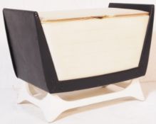 VINTAGE MID CENTURY 1950'S TWO TONE OTTOMAN BLANKET BOX