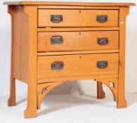 EDWARDIAN ARTS & CRAFTS SATIN WALNUT DRESSING CHEST TABLE