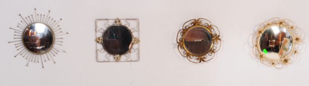 COLLECTION OF MID CENTURY RETRO WALL MIRRORS TOLE WARE