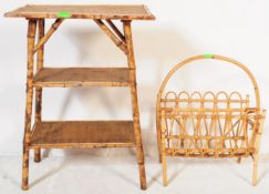 19TH CENTURY AESTHETIC MOVEMENT BAMBOO TABLE & RACK