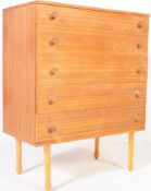 RETRO MID CENTURY TEAK WOOD PEDESTAL CHEST OF DRAWERS