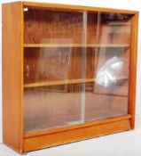 BRITISH MODERN DESIGN - MID CENTURY TEAK GLASS BOOKCASE