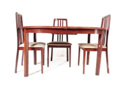 TEAK EXTENDING DINING TABLE & MORRIS OF GLASGOW CHAIRS