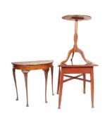 THREE 19TH CENTURY & LATER SIDE TABLES - DEMI LUNE - WINE TABLE