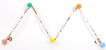 RETRO VINTAGE FIVE SECTIONAL ATOMIC WALL MOUNTED COAT RACK