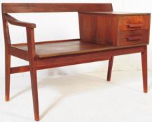 BRITISH MODERN DESIGN - MID CENTURY TEAK TELEPHONE TABLE