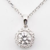 HALLMARKED 18CT WHITE GOLD & DIAMOND PENDANT NECKLACE