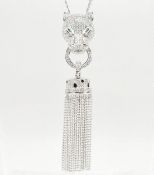 925 SILVER DESIGNER LEOPARD PENDANT NECKLACE
