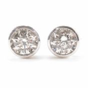 PAIR OF GOLD & DIAMOND STUD EARRINGS
