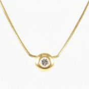 HALLMARKED 18CT GOLD & DIAMOND SOLITAIRE PENDANT NECKLACE