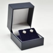 PAIR OF 18CT WHITE GOLD & DIAMOND EARRINGS