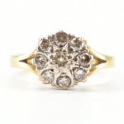 HALLMARKED 18CT GOLD & DIAMOND CLUSTER RING