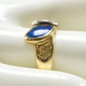 HALLMARKED 18CT GOLD DIAMOND & ENAMEL BUCKLE RING