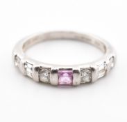 PLATINUM RUBY & DIAMOND BAND RING