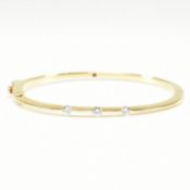 18CT GOLD DIAMOND & RUBY BANGLE BRACELET