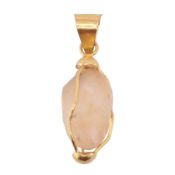 ROCK CRYSTAL & YELLOW METAL PENDANT