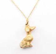 HALLMARKED GOLD CHAIN & GOLD PLATED DACHSHUND PENDANT