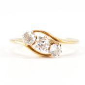 HALLMARKED 18CT GOLD & DIAMOND THREE STONE RING
