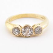 GOLD & DIAMOND THREE STONE RING