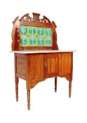 EDWARDIAN ART NOUVEAU WASHSTAND WITH ORIGINAL TILES