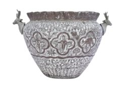 19TH CENTURY INDIAN RAJASTHANI DECORATIVE BRASS BOWL