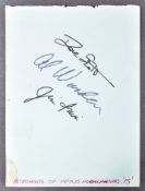 GERALD WHITNEY COLLECTION (CAMERA MAN) - APOLLO 15 AUTOGRAPHS