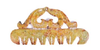 CARVED CHINESE SOAPSTONE DECORATIVE COMB