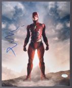 THE FLASH - DC COMICS - EZRA MILLER AUTOGRAPHED PHOTO - ACOA