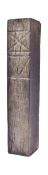 WITCH POST - 1677 DATED WITCHES POST W/CROSS OF ST ANDREW