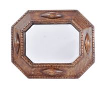 19TH CENTURY ARTS & CRAFTS SMALL OAK WALL MIRROR