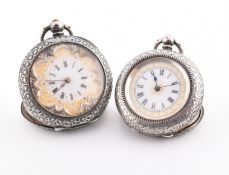 TWO SWISS 935 SILVER POCKET WATCHES 1888 - 1914
