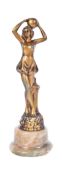 ART DECO - 1930S BRONZED FLAPPER GIRL FIGURE