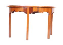 18TH CENTURY GEORGE III FRUITWOOD DEMI LUNE CONSOLE TABLE