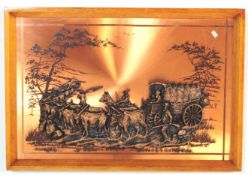 VINTAGE 20TH CENTURY COPPER STYLE & RESIN WALL PLAQUE
